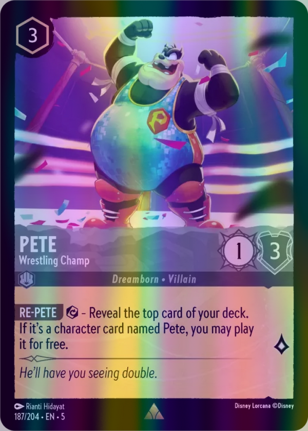 Pete - Wrestling Champ (Shimmering Skies 187/204) Rare - Near Mint Cold Foil