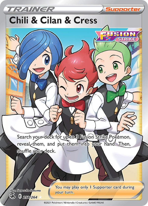 Chili & Cilan & Cress (Full Art) - 258/264 (SWSH08) Ultra Rare - Near Mint Holofoil