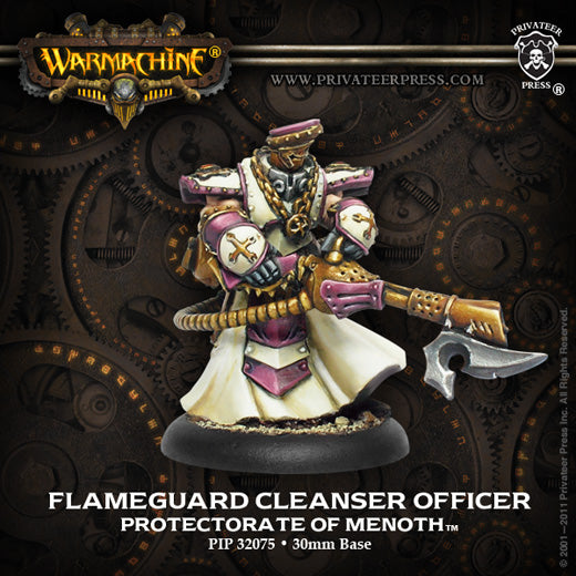 Warmachine: Protectorate - Flameguard Cleanser Officer, Unit Attachment (Metal)