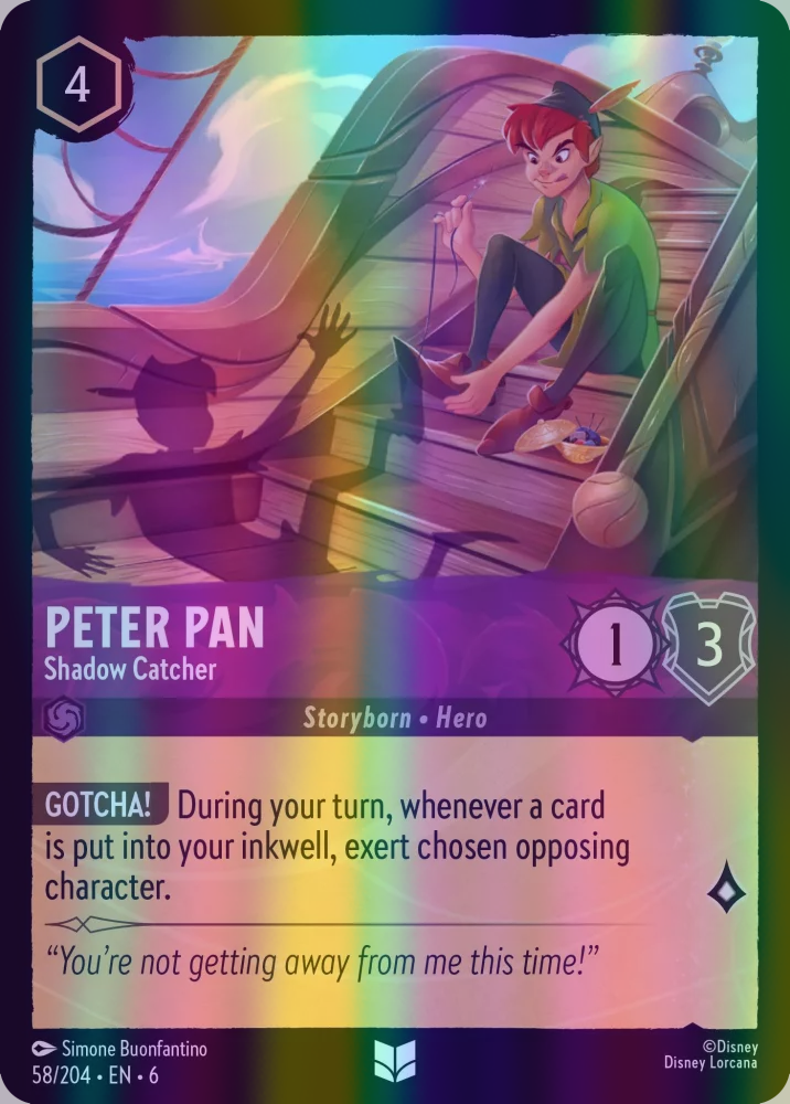 Peter Pan - Shadow Catcher (Azurite Sea 058/204) Uncommon - Near Mint Cold Foil