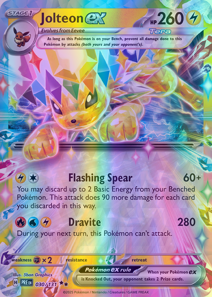 Jolteon ex - 030/131 (PRE) Double Rare - Near Mint Reverse Holofoil