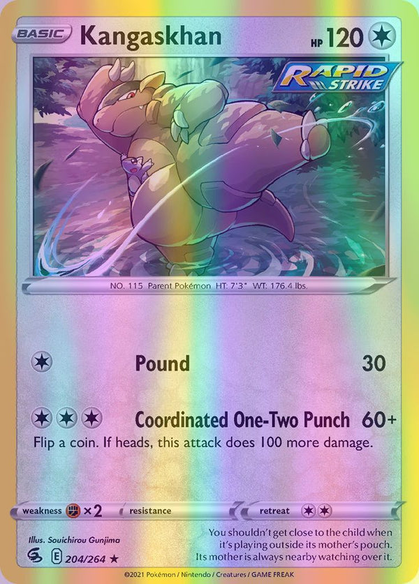 Kangaskhan - 204/264 (SWSH08) Rare - Near Mint Reverse Holofoil