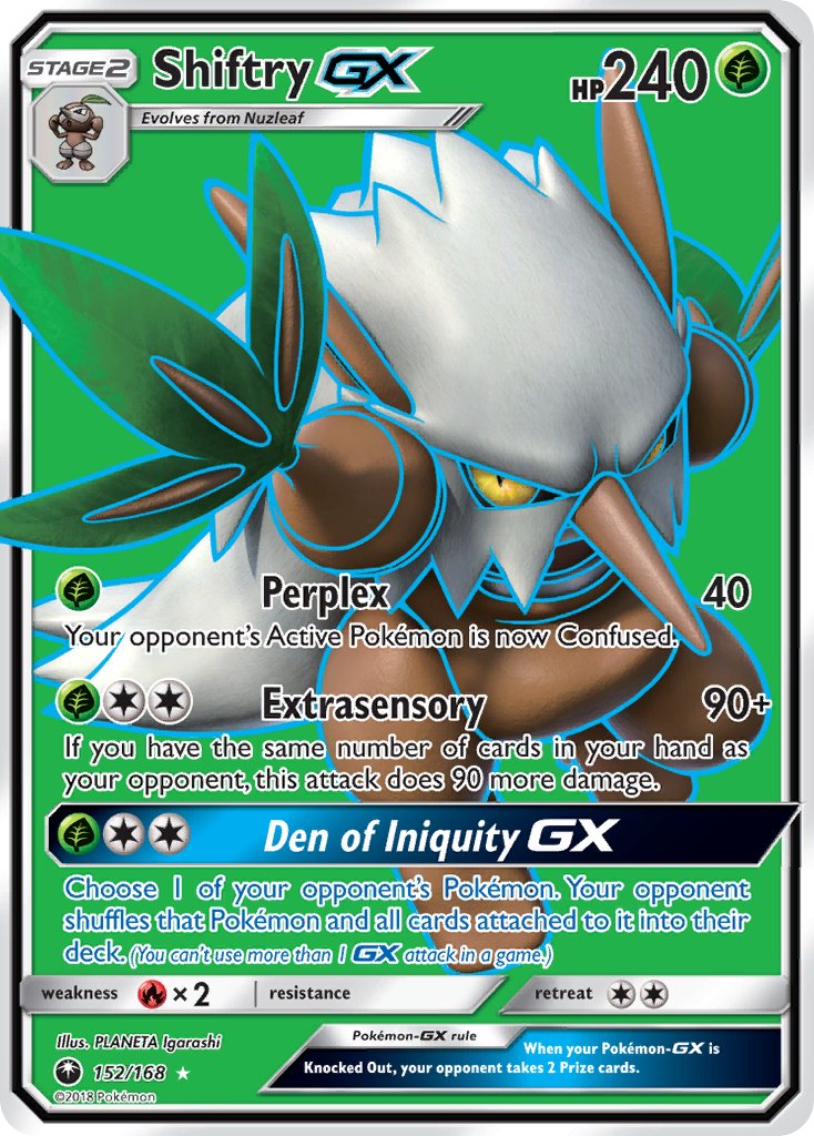 Shiftry GX (Full Art) - 152/168 (CES) Ultra Rare - Near Mint Holofoil