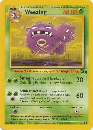 Weezing - 45/62 (FO) Uncommon - Near Mint Unlimited