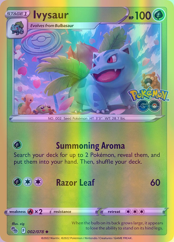 Ivysaur - 002/078 (PGO) Uncommon - Near Mint Reverse Holofoil