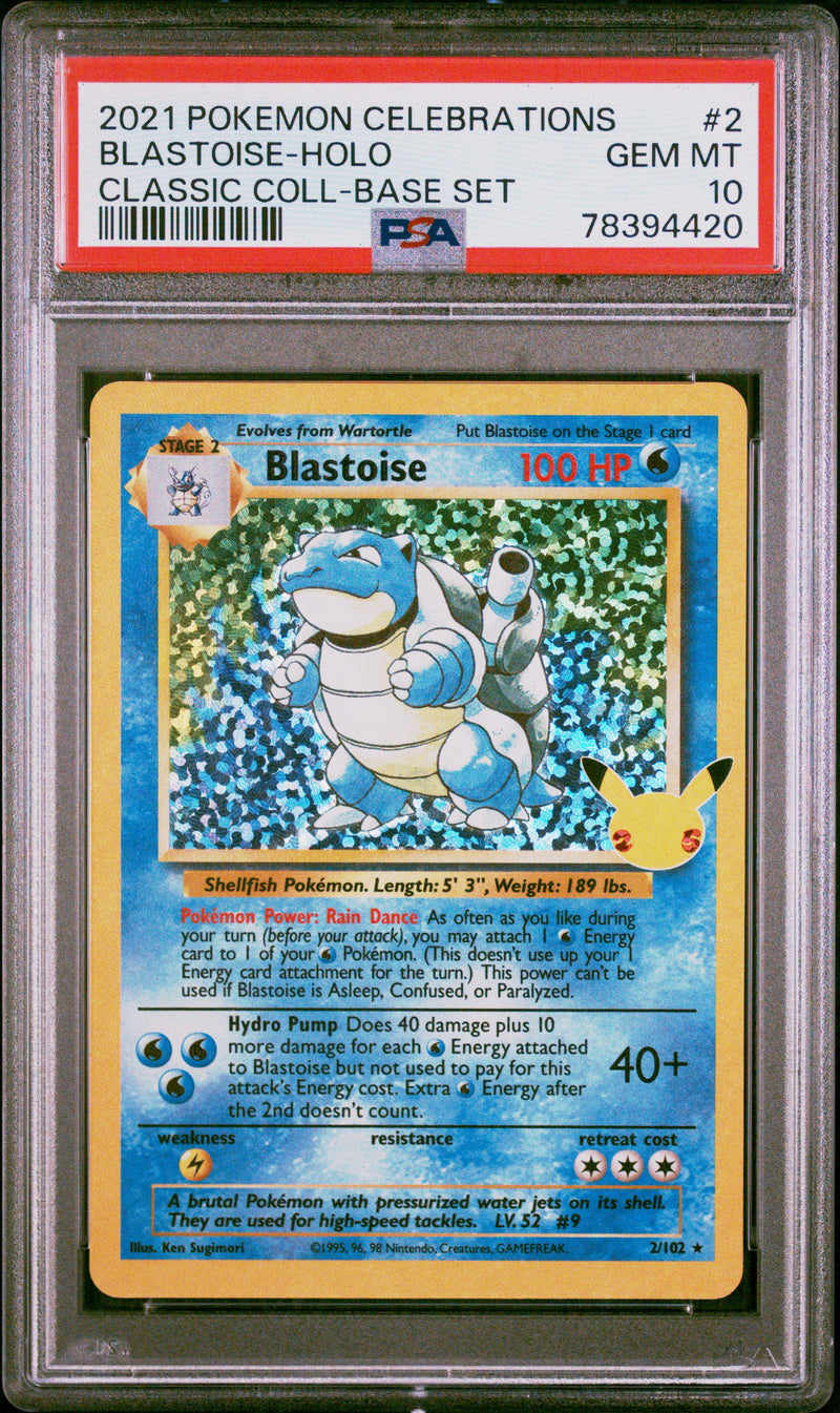 Blastoise - 2/102 (CLB:CC) Classic Collection - Near Mint Holofoil (Graded - PSA 10)