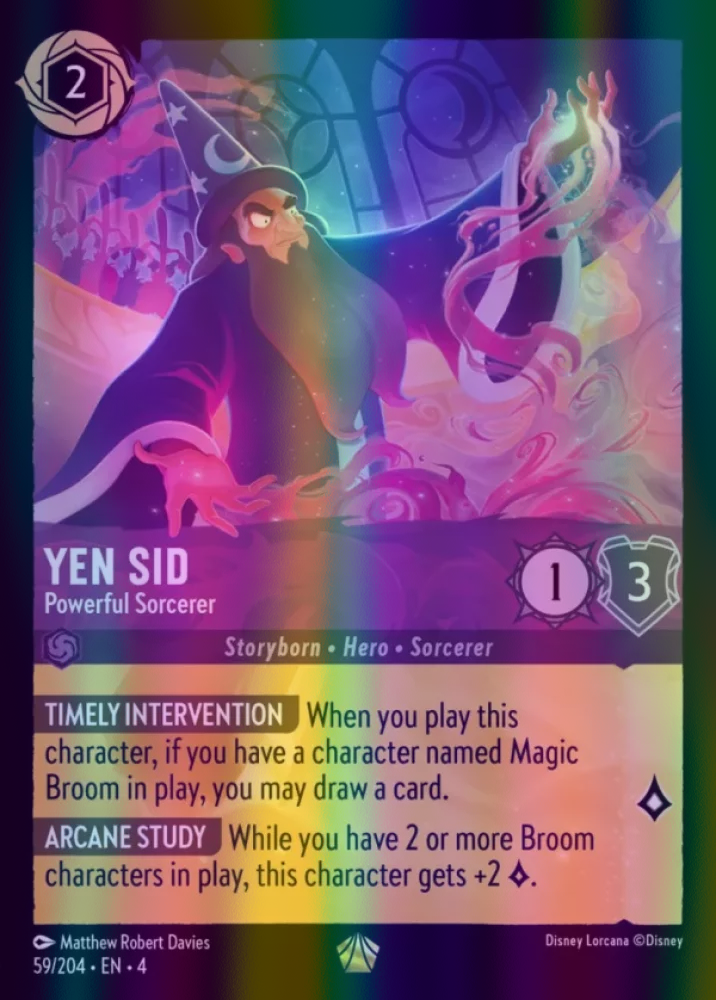 Yen Sid - Powerful Sorcerer (Ursula's Return 059/204) Legendary - Near Mint Cold Foil