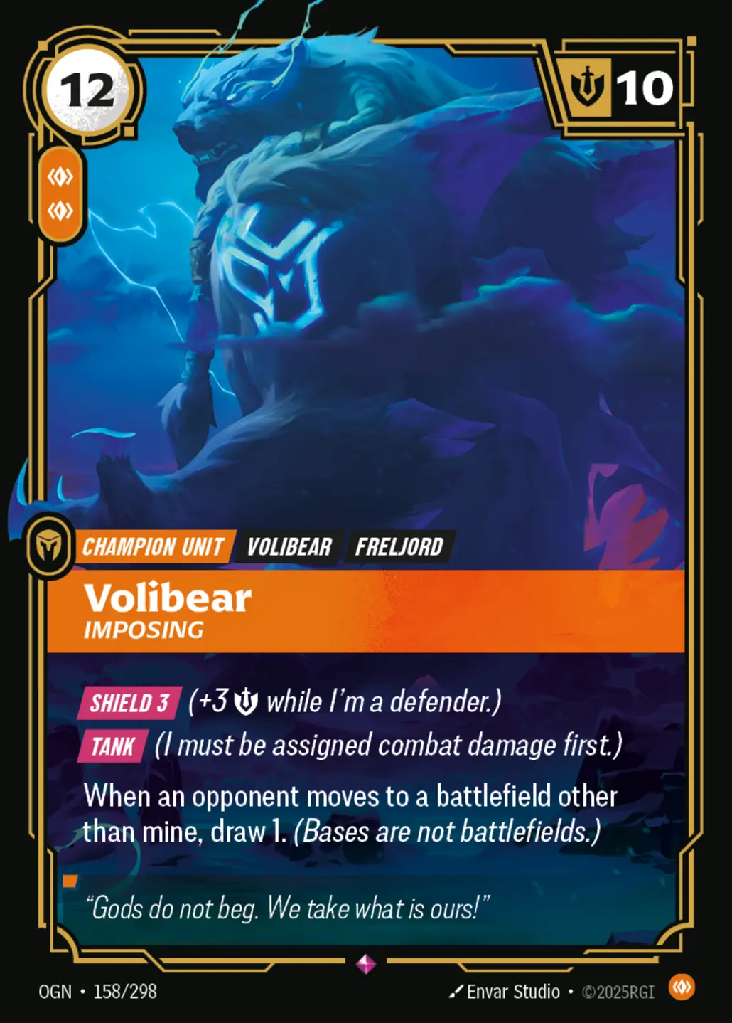 Volibear - Imposing - 158/298 (OGN) Rare