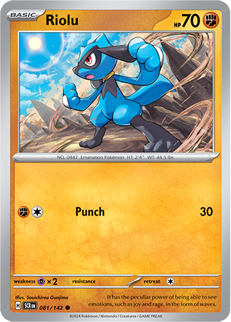 Riolu - 081/142 (SCR) Common - Near Mint