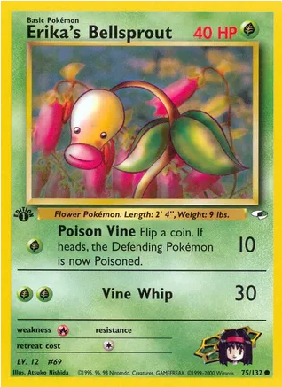 Erika's Bellsprout (75/132) 1st Edition - Near Mint