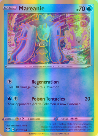 Mareanie - 051/189 (SWSH03) Common - Near Mint Reverse Holofoil