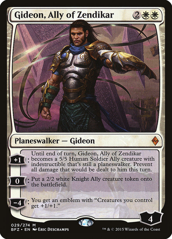 Gideon, Ally of Zendikar (BFZ-M) Heavy Play