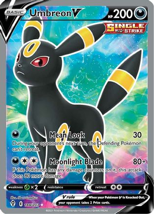 Umbreon V (Full Art) - 188/203 (SWSH07) Ultra Rare - Light Play Holofoil