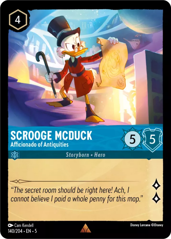 Scrooge McDuck - Afficionado of Antiquities (Shimmering Skies 140/204) Rare - Near Mint