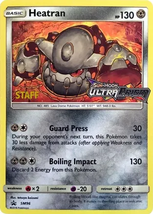 Heatran (Prerelease) [Staff] - SM96 (SM:PR) Promo - Near Mint Holofoil