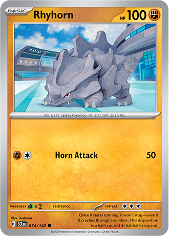 Rhyhorn - 074/142 (SCR) Common - Near Mint