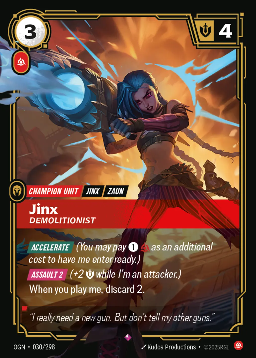 Jinx - Demolitionist - 030/298 (OGN) Rare
