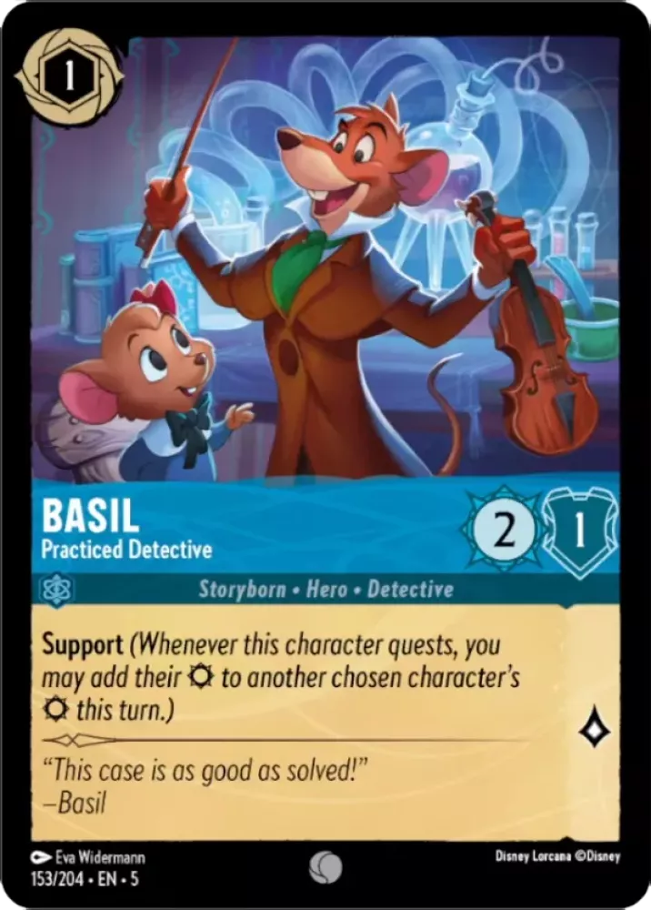 Basil - Practiced Detective (Shimmering Skies 153/204) Common - Near Mint