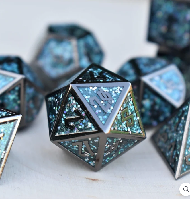 Elder Runes Midnight Dance Metal Dice Set
