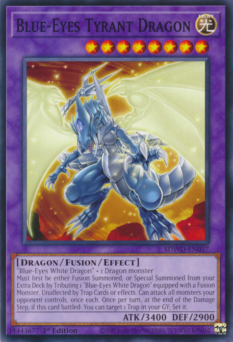 Blue-Eyes Tyrant Dragon (SDWD-EN037) Common - Near Mint 1st Edition