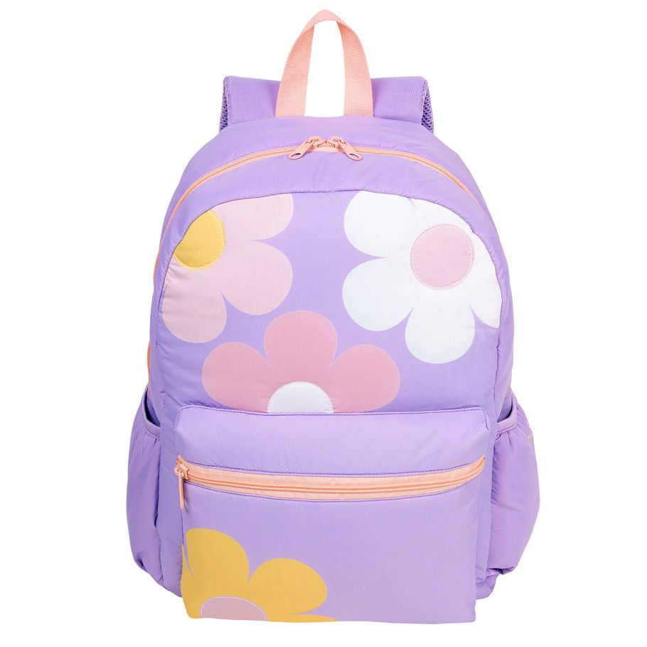 Flora: Daisy Puffer Backpack - Purple