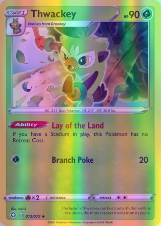 Thwackey - 012/072 (SHF) Uncommon - Near Mint Reverse Holofoil