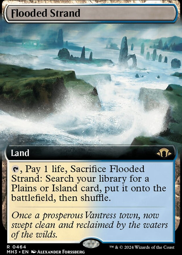 Flooded Strand [#0464 Extended Art] (MH3-R-FOIL)
