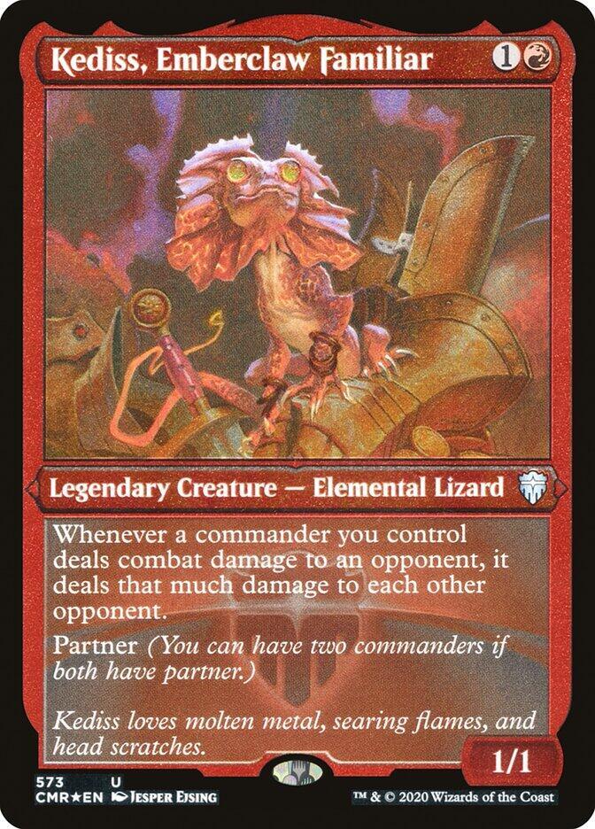 Kediss, Emberclaw Familiar [#573 Etched Foil] (CMR-U) Light Play