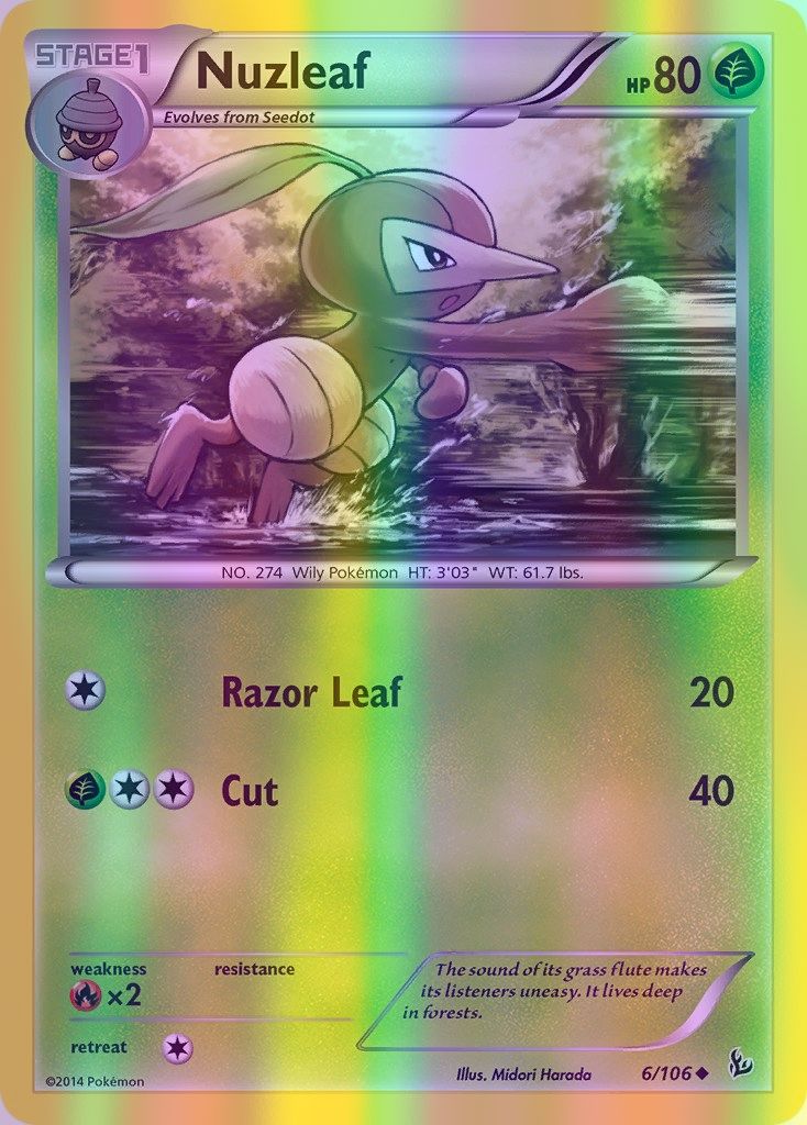 Nuzleaf - 006/106 (FLF) Uncommon - Near Mint Reverse Holofoil