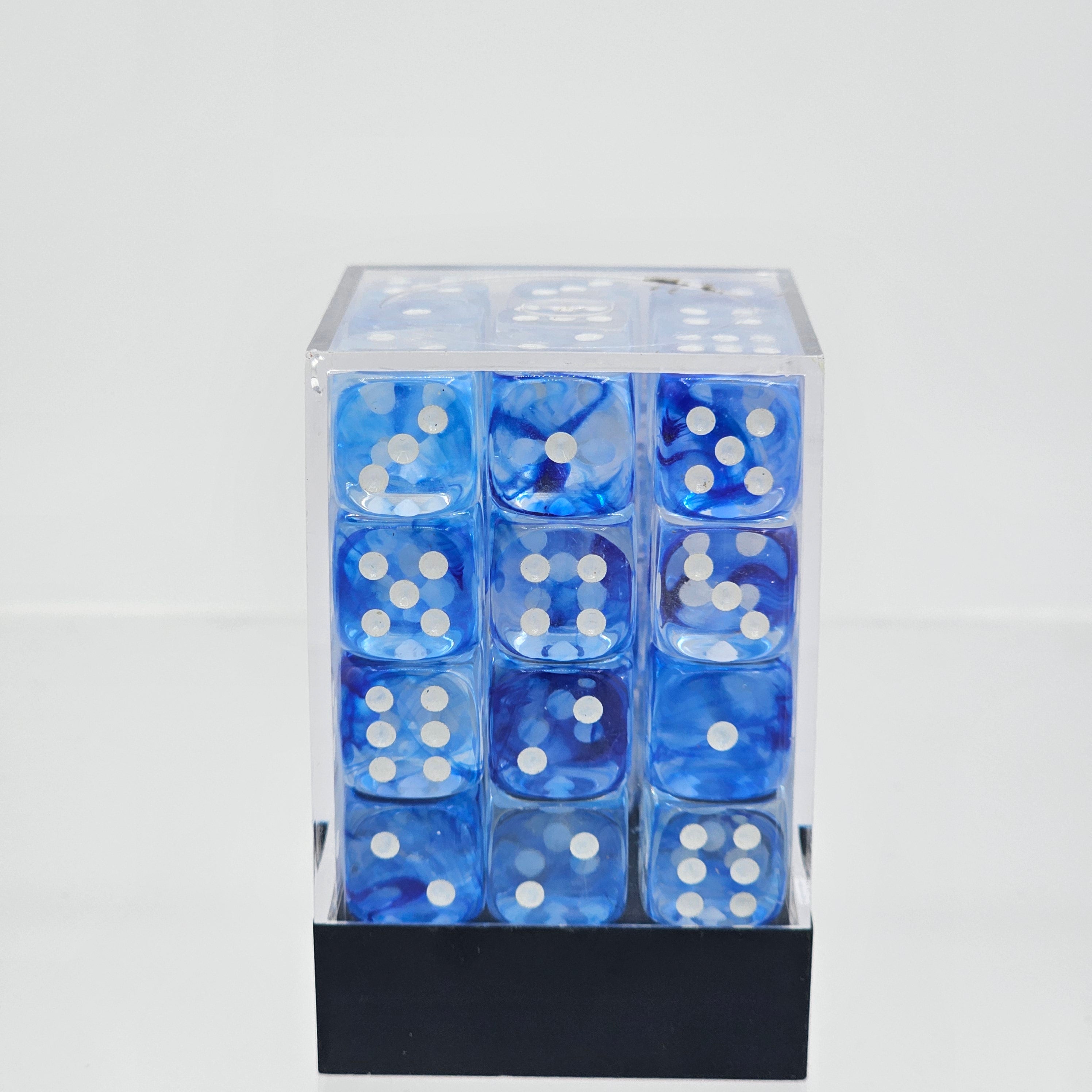 CHX27866: Nebula - 12mm D6 Dark Blue w/white (36) (USED)