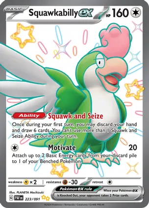 Squawkabilly ex - 223/091 (SV:PAF) Shiny Ultra Rare - Near Mint Holofoil