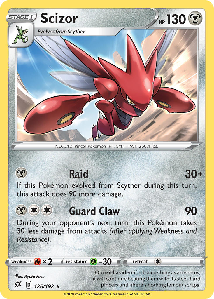 Scizor - 128/192 (SWSH02) Rare - Near Mint