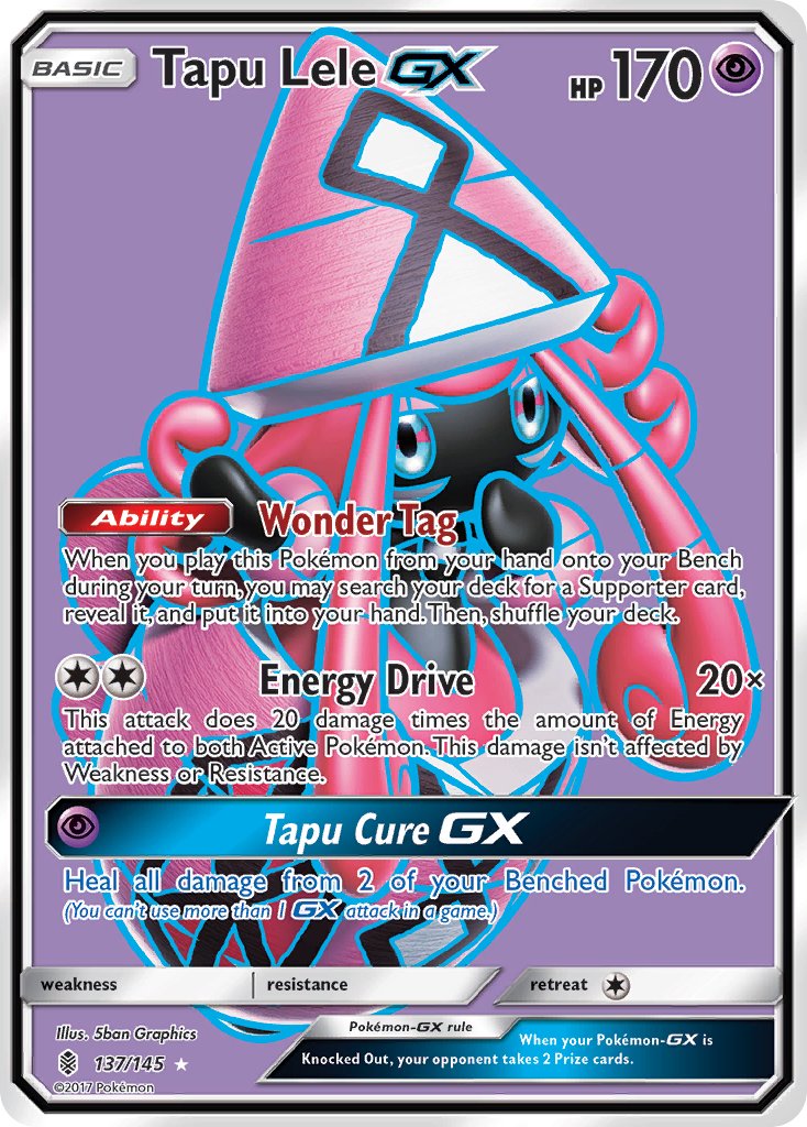 Tapu Lele GX (Full Art) - 137/145 (SM:GRI) Ultra Rare - Near Mint Holofoil