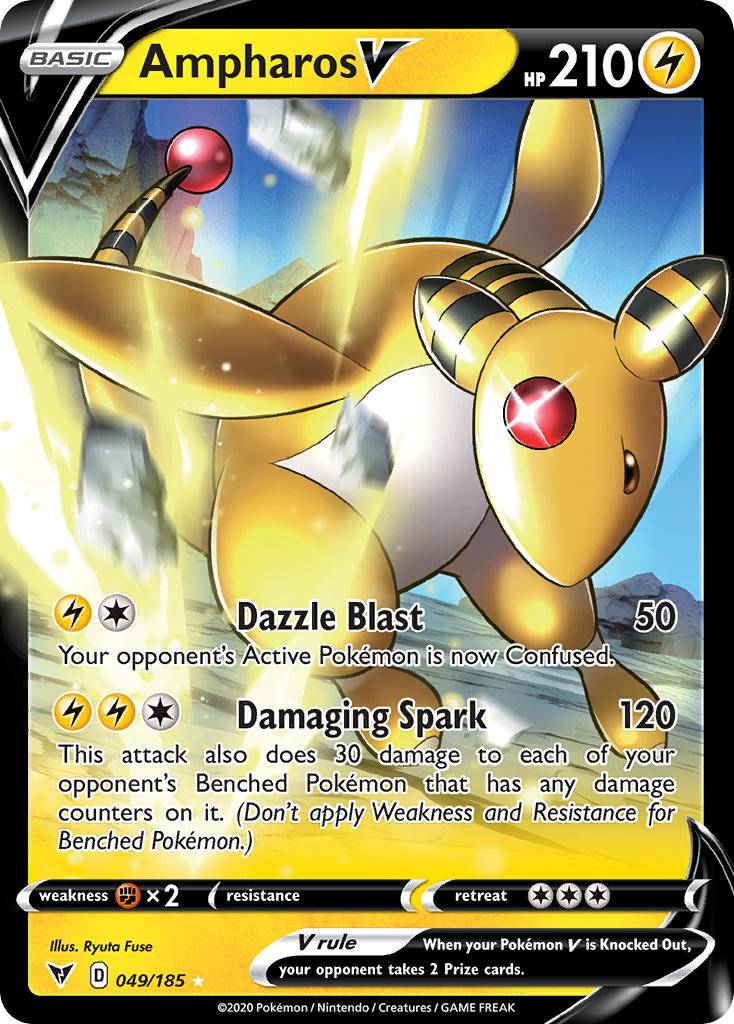 Ampharos V - 049/185 (SWSH04) Ultra Rare - Near Mint Holofoil