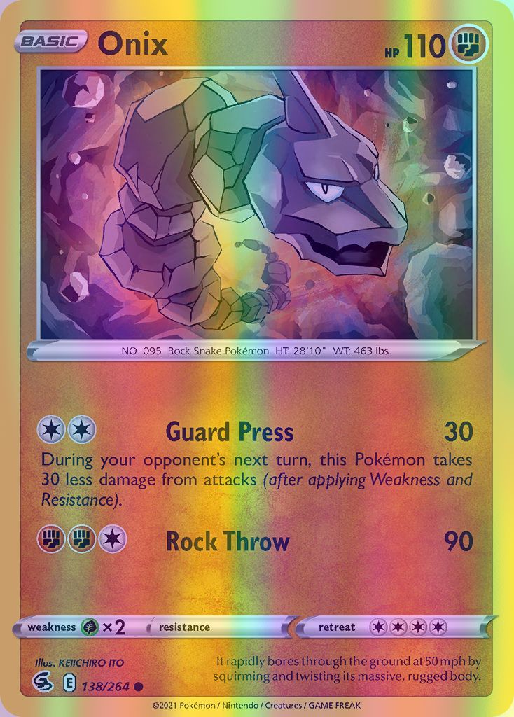 Onix - 138/264 (SWSH08) Common - Near Mint Reverse Holofoil