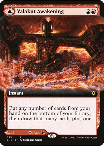 Valakut Awakening // Valakut Stoneforge [#355 Extended Art] (ZNR-R)