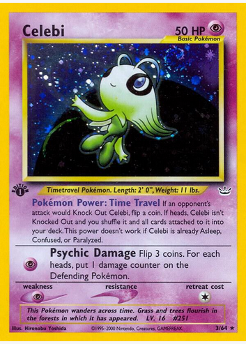 Celebi (3/64) Unlimited Holofoil Heavy Play