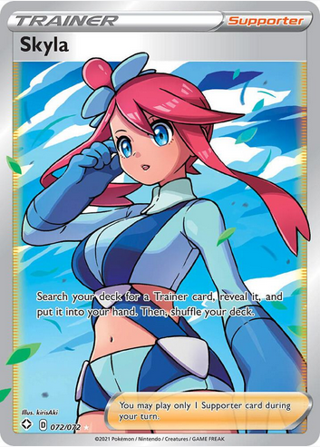 Skyla (Full Art) - 072/072 (SHF) Ultra Rare - DAMAGED Holofoil