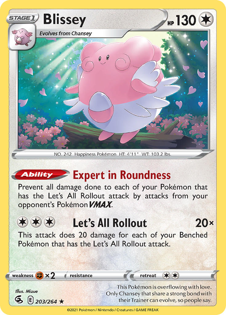 Blissey - 203/264 (SWSH08) Rare - Near Mint