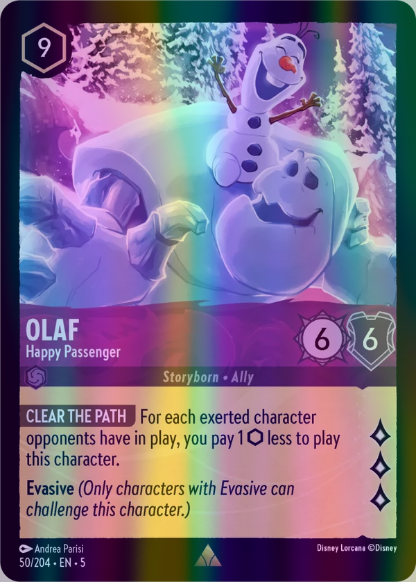 Olaf - Happy Passenger (Shimmering Skies 050/204) Rare - Near Mint Cold Foil