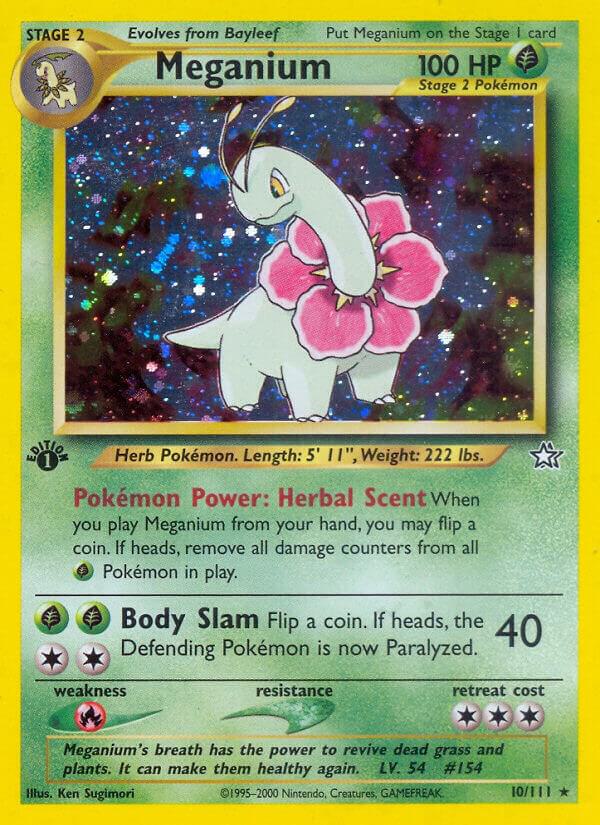Meganium - 10/111 (N1) Holo Rare - Unlimited Damaged