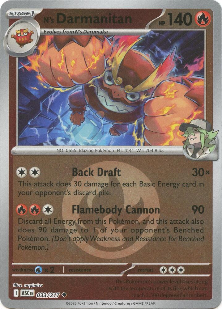 N's Darmanitan (Energy Symbol Pattern) - 033/217 (ASC) Uncommon