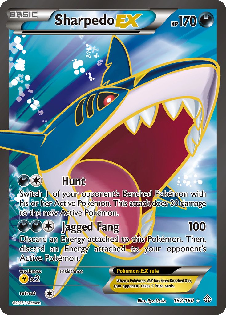 Sharpedo EX (Full Art) - 152/160 (PRC) Ultra Rare - Near Mint Holofoil