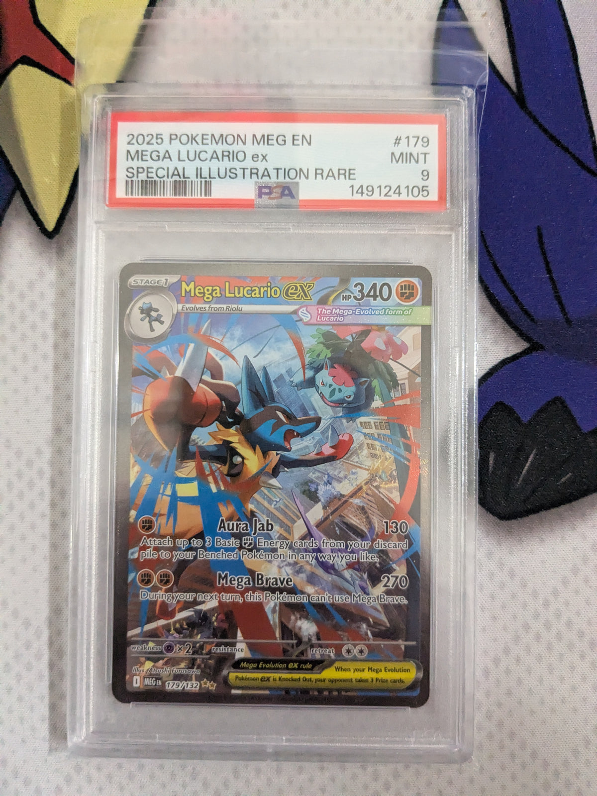 Mega Lucario ex - 179/132 (MEG) Special Illustration Rare - Near Mint Holofoil (Graded - PSA 9)