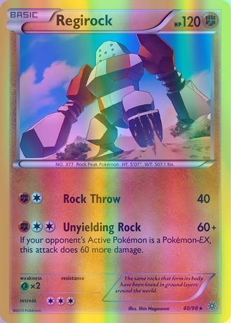 Regirock - 040/098 (AOR) Rare - Near Mint Reverse Holofoil