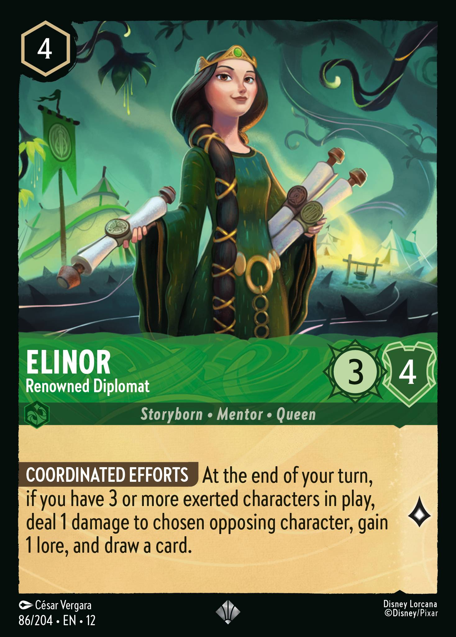 Elinor - Renowned Diplomat (Wilds Unknown 086/204) Super Rare