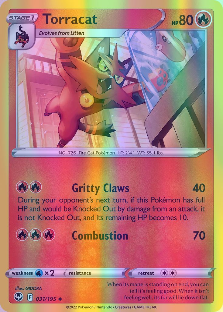 Torracat - 031/195 (SWSH12) Uncommon - Near Mint Reverse Holofoil