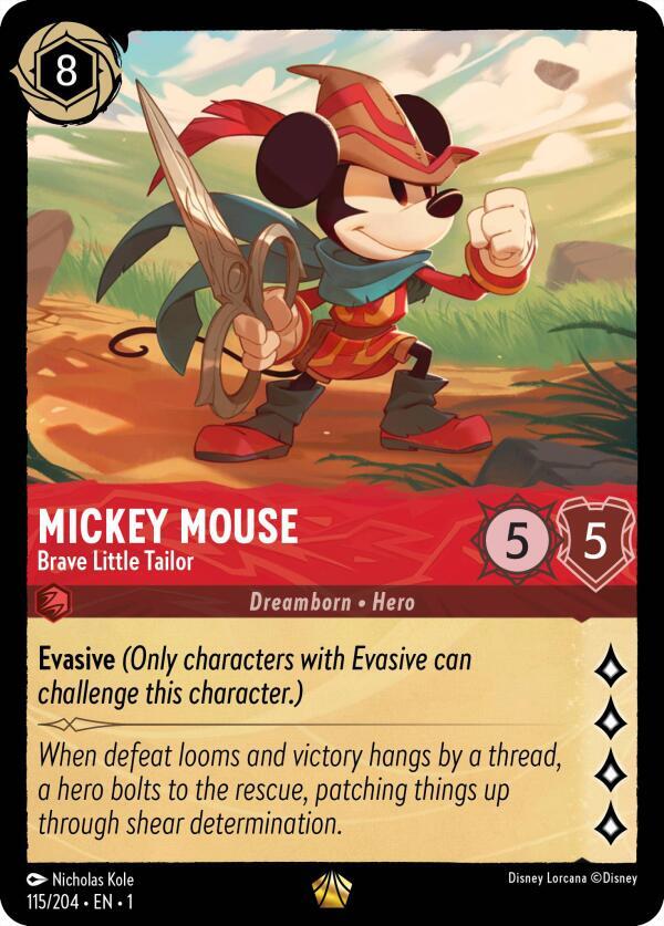 Mickey Mouse - Brave Little Tailor (The First Chapter 115/204) Legendary - Near Mint Cold Foil