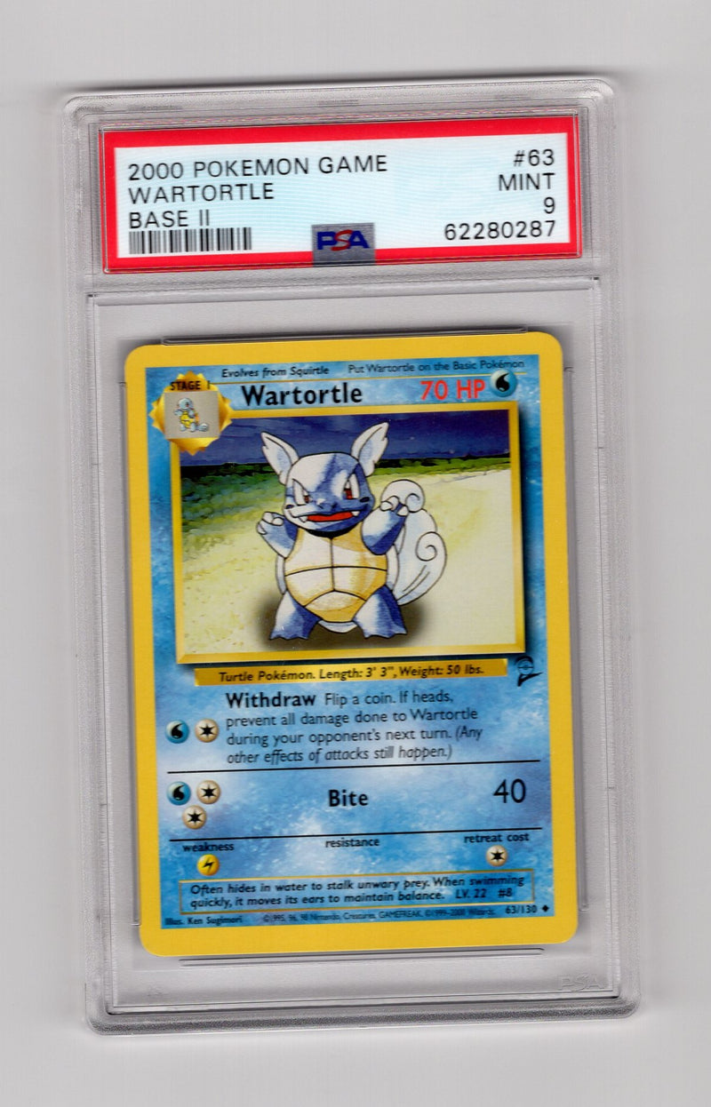 Wartortle - 63/130 Base II Uncommon (Graded - PSA 9)