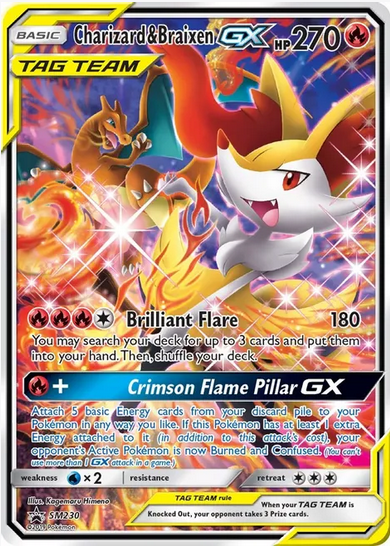 Charizard & Braixen GX - SM230 (SM:PR) Promo - Near Mint Holofoil